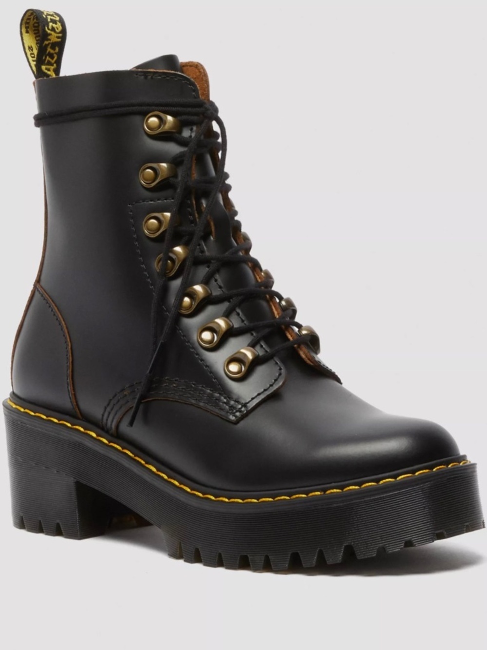 Dr. Martens Vintage Leona Smooth Leather Heeled Boots Size 9